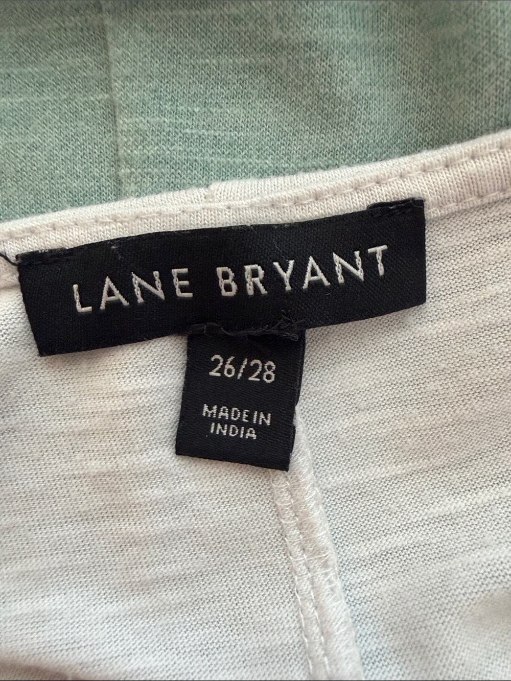 Lane Bryant White to Teal Ombre Square-Neck Tunic - Picture 2 of 5